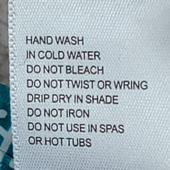 Beach House Women's 12 Teal White Print Emma Secure Pocket Swim Skirt Skort - Picture 9 of 9